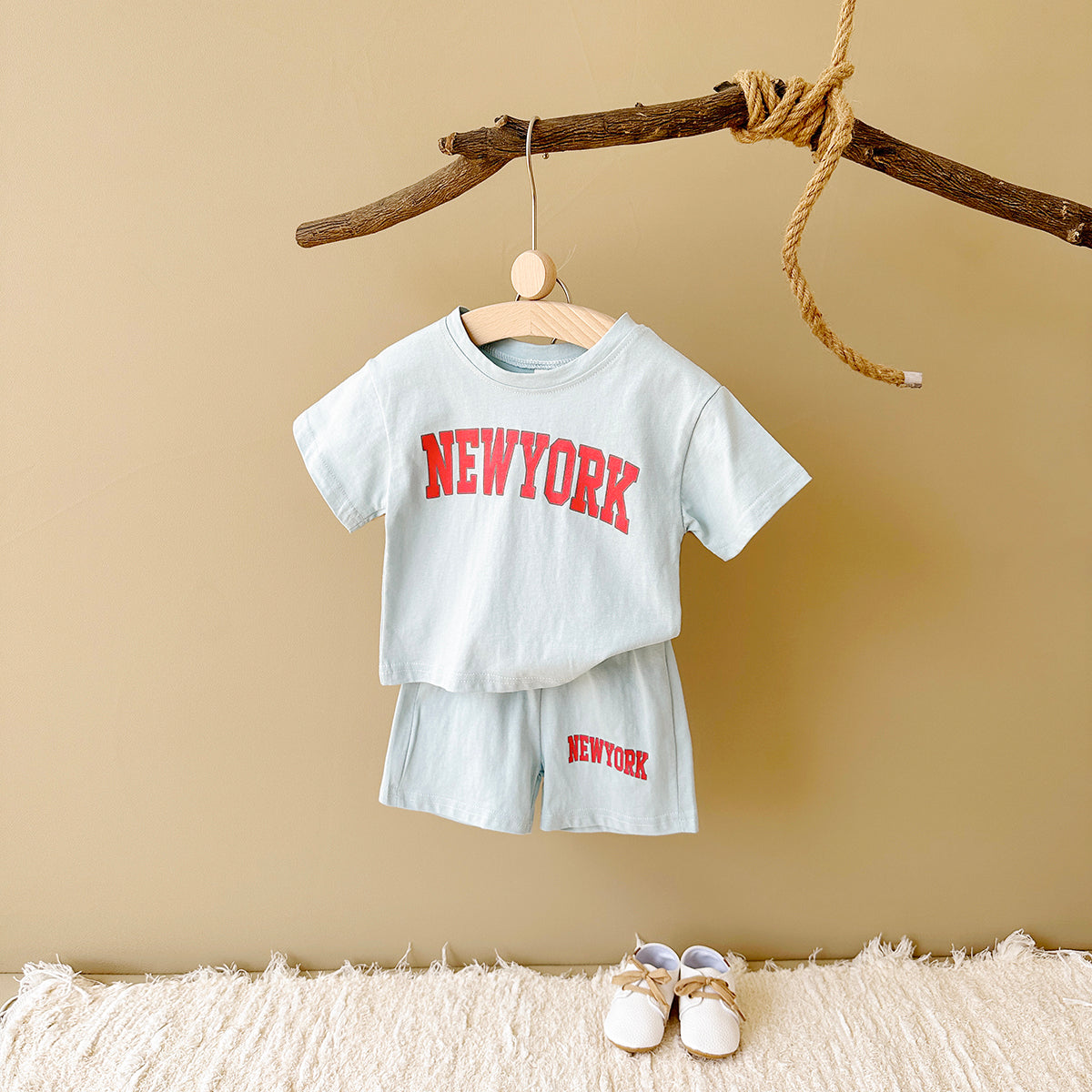 Summer Fashion Letter Print Short Sleeve Set