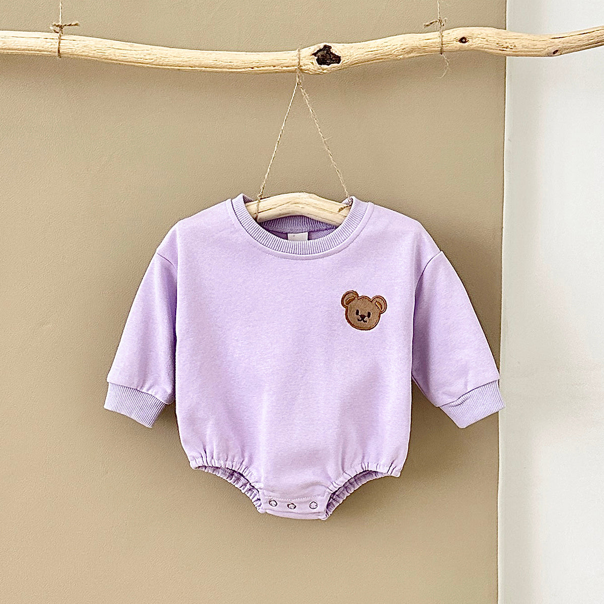 Unisex baby bear embroidered jumpsuit 1-18 months