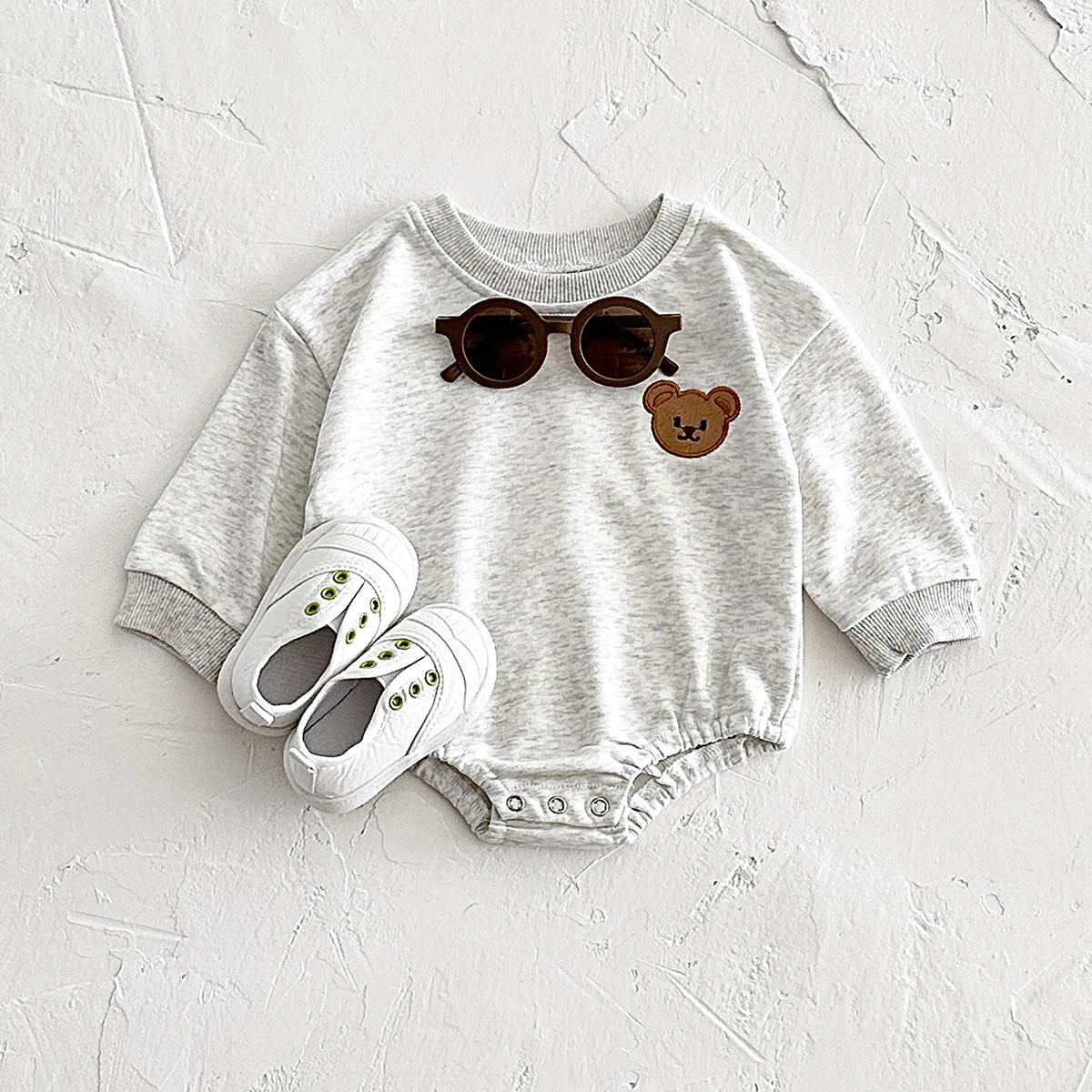 Unisex baby bear embroidered jumpsuit 1-18 months