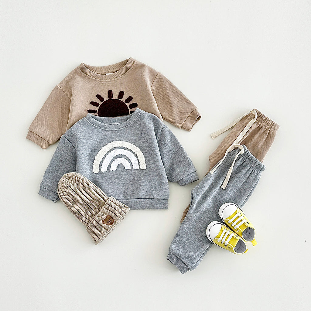 Neutral Baby Embroidery Pattern Sports Set 1-3 Years Old