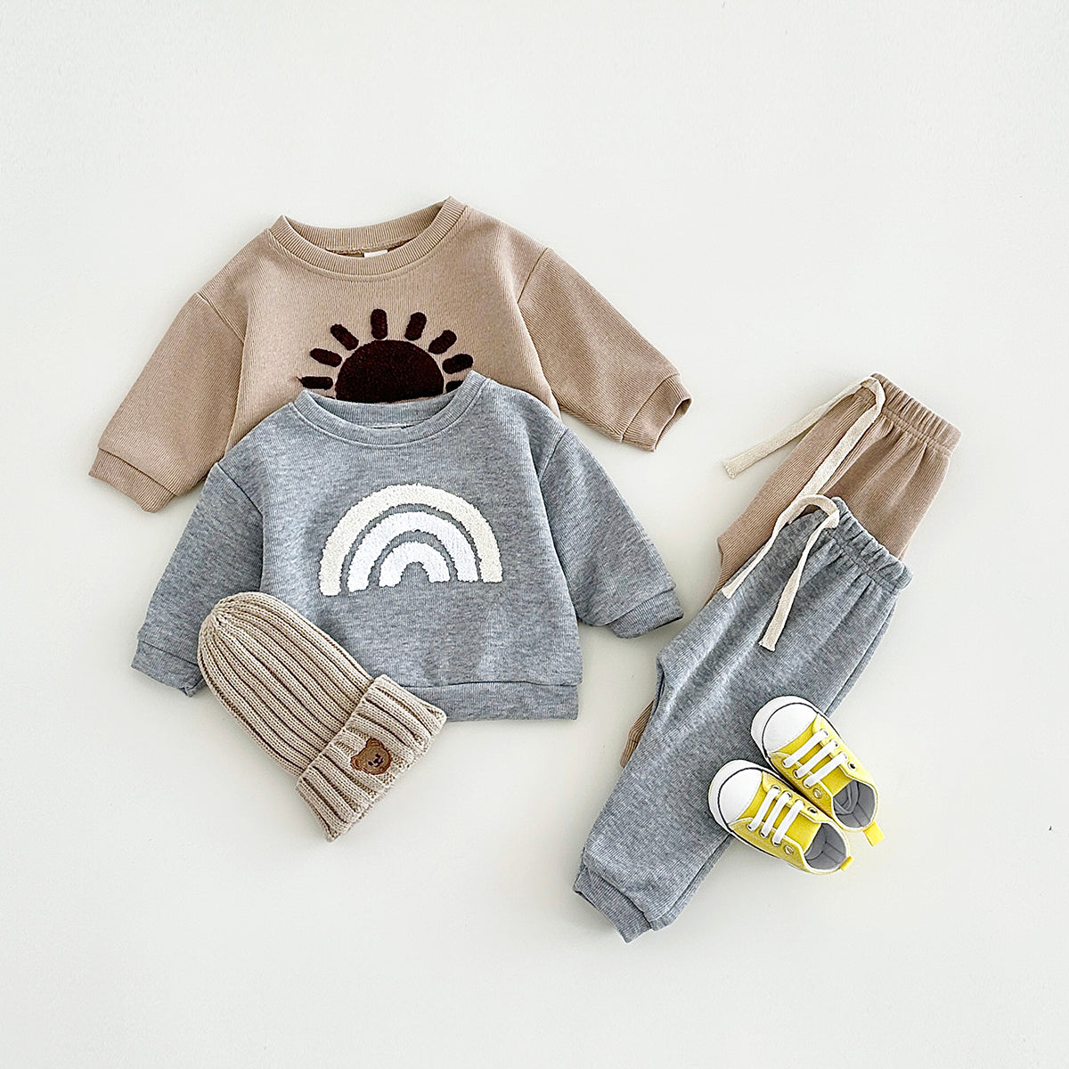 Neutral Baby Embroidery Pattern Sports Set 1-3 Years Old
