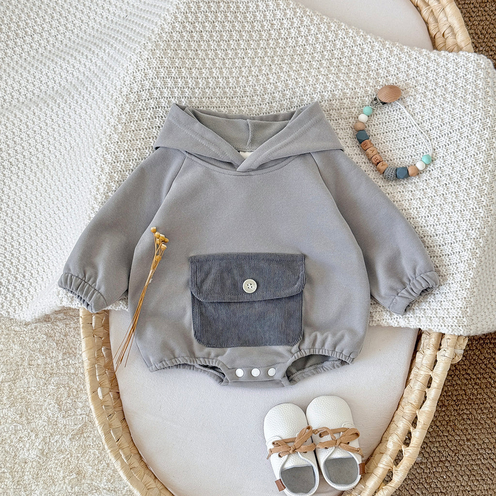 Baby Hooded Long Sleeve Cotton Blend Romper Spring Autumn 1-18 Months Old