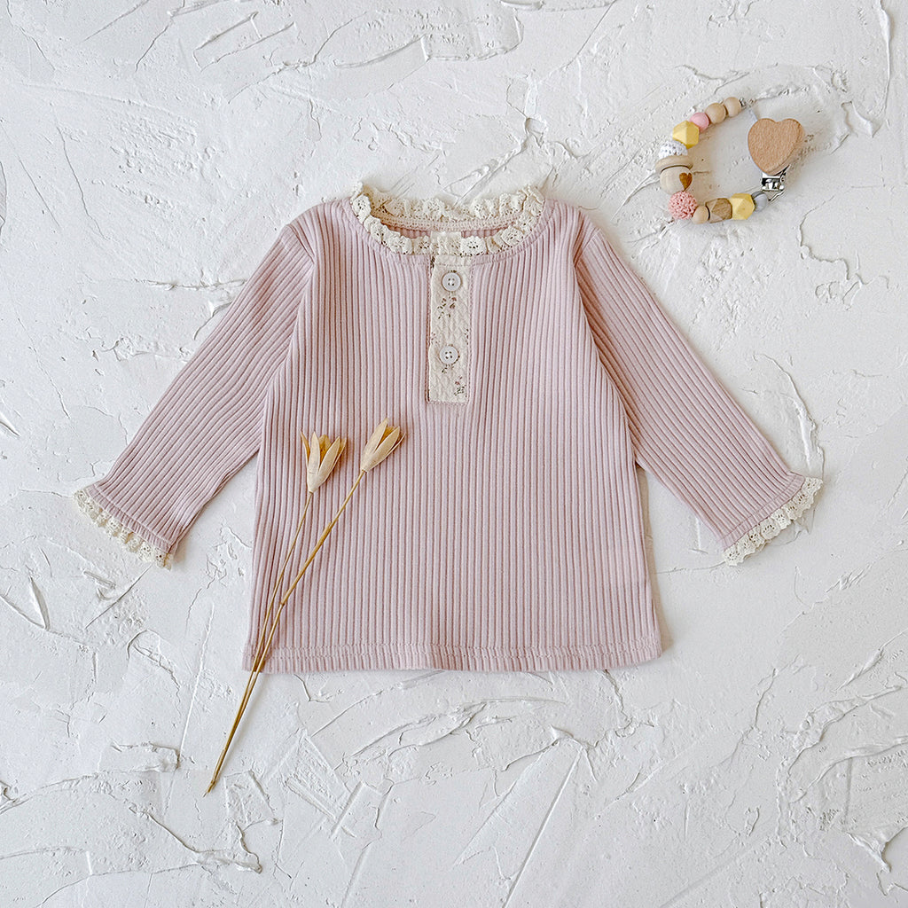 Baby Girls Cotton Ruffle Trim Long Sleeve T-Shirt Spring Autumn 6Months-7Years