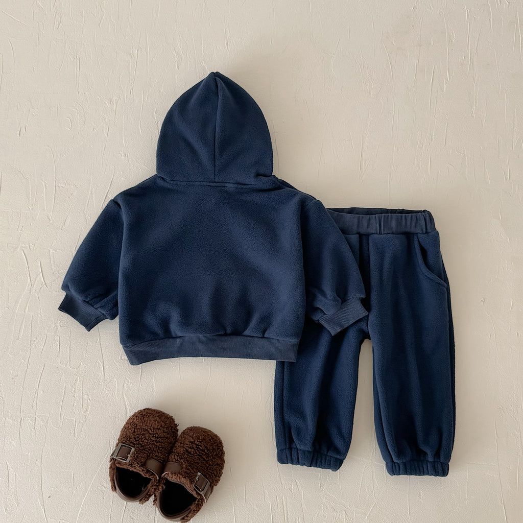 Hooded Autumn Winter Set for Baby Boys with ABC Letter Embroidery