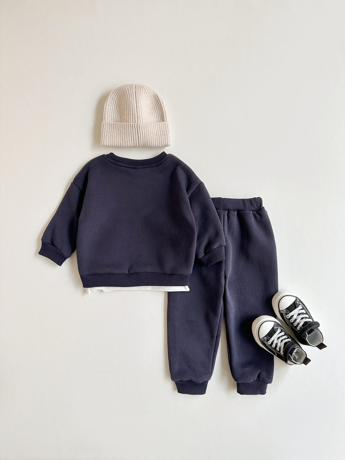 Tri Color Letter Embroidery Velvet Winter Set 0-4 Years old