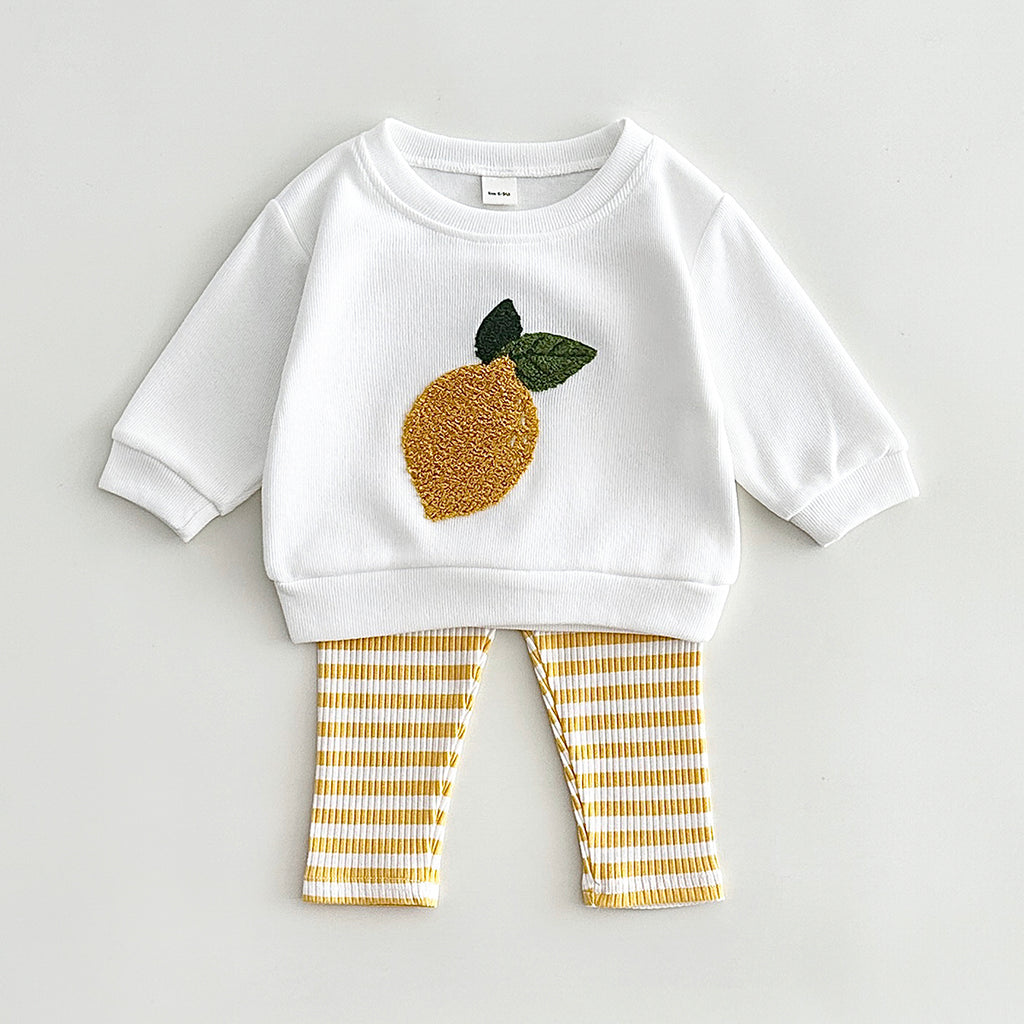Fresh Cartoon Fruit Baby Sweatshirt, Daily Wear Kids Clothing Set