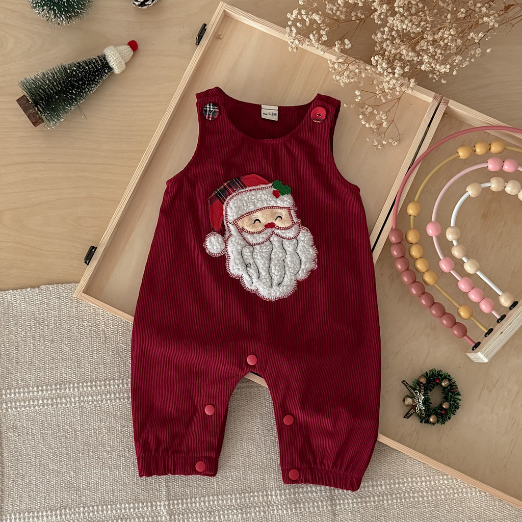 Santa Head Festive Overalls for Baby Boys & Girls