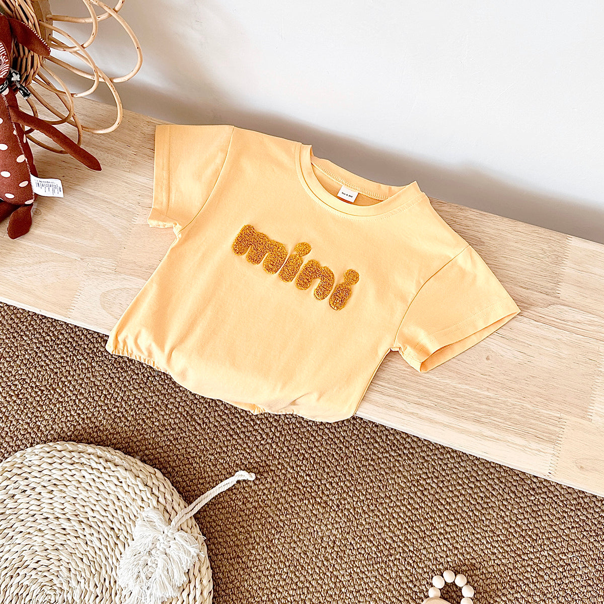 Summer Letter Embroidery Short Sleeve Romper