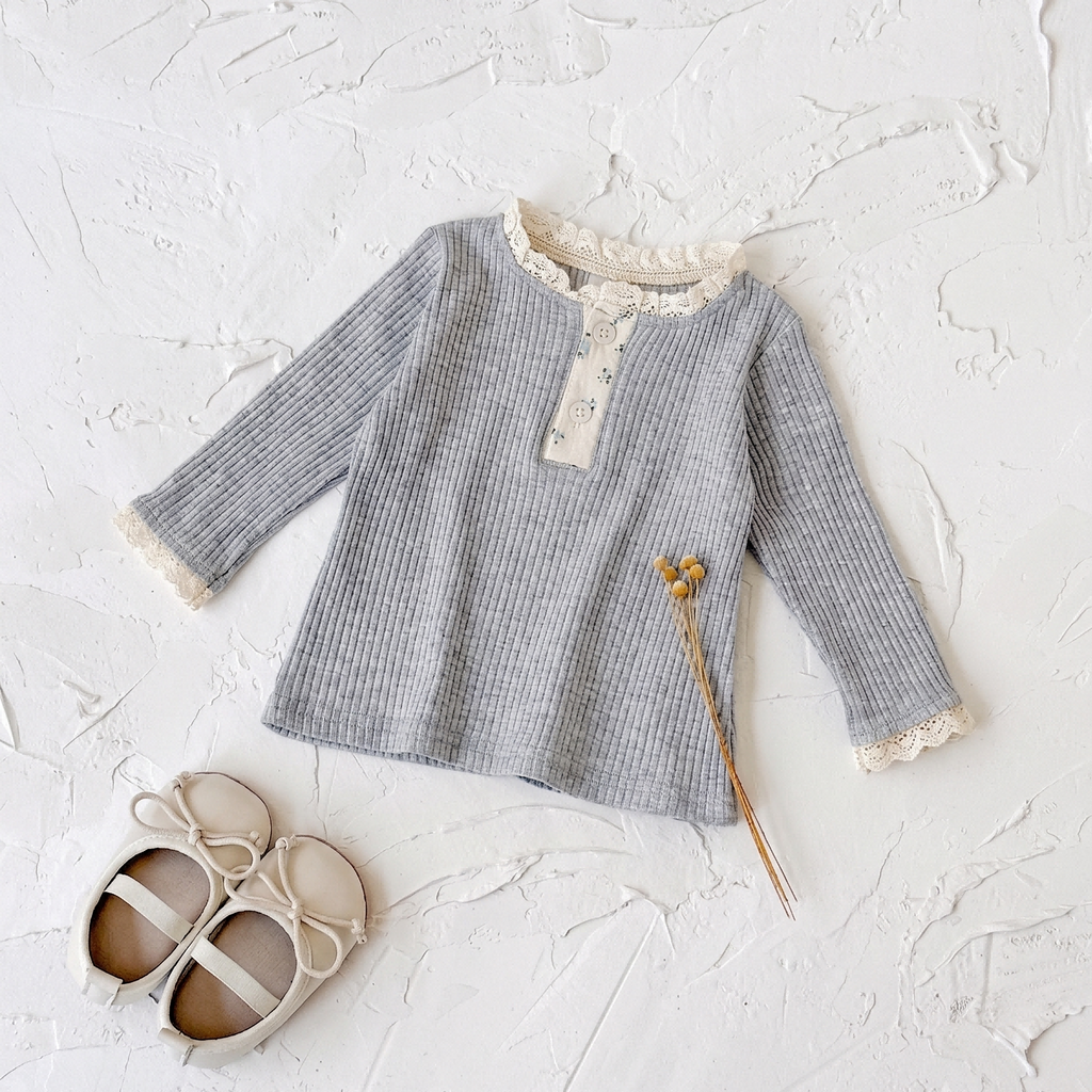 Baby Girls Cotton Ruffle Trim Long Sleeve T-Shirt Spring Autumn 6Months-7Years