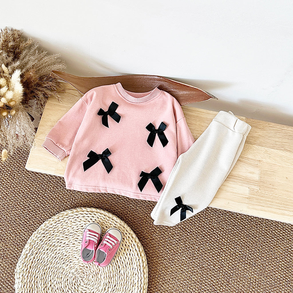 Cute Treasure 3D Bow Set Spring Autumn 0-3 Years Old