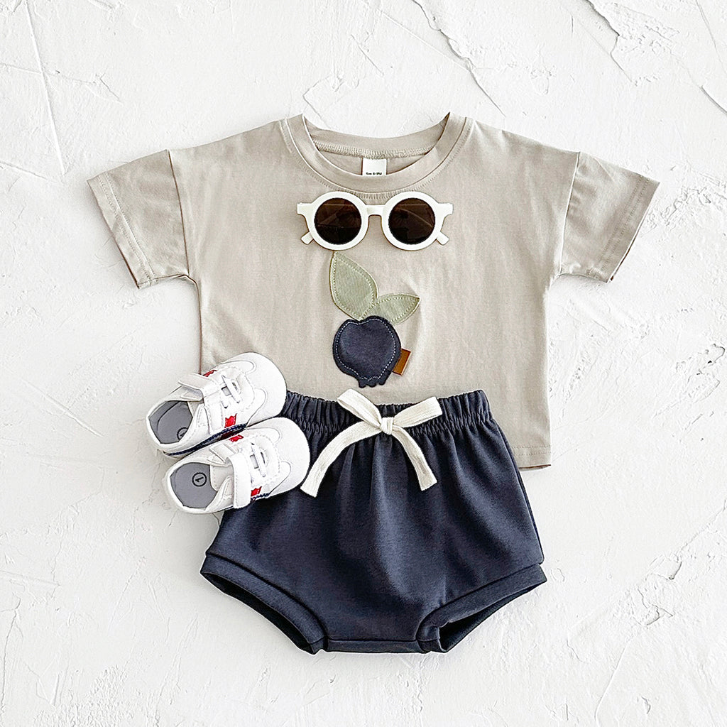 Cartoon Fruit Applique Summer 2-Piece Set