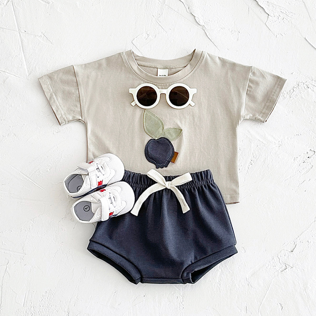 Cartoon Fruit Applique Summer 2-Piece Set