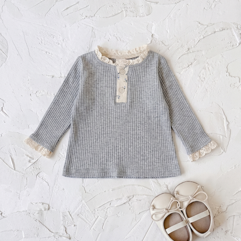 Baby Girls Cotton Ruffle Trim Long Sleeve T-Shirt Spring Autumn 6Months-7Years