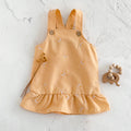 Summer Brown Floral Embroidery Dress for Baby Girls
