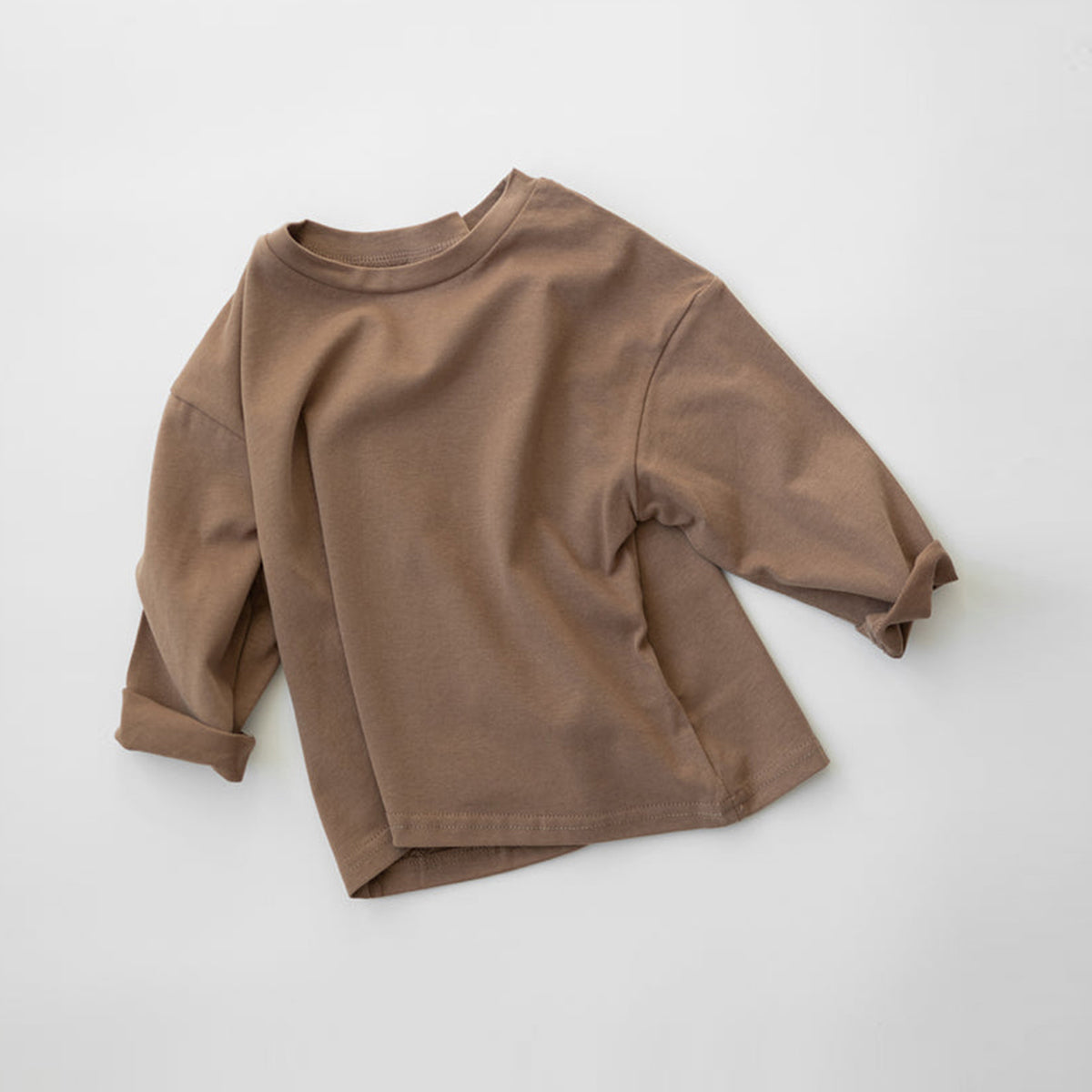 Neutral baby solid color pure cotton long sleeved shirt for 1-3 years old
