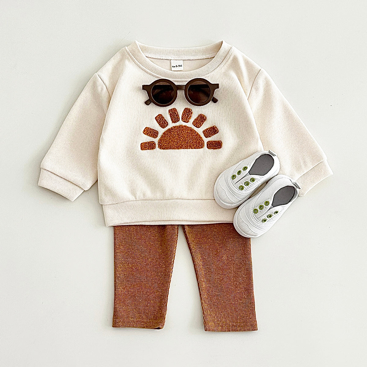 Toddler Sun Moon Sweatshirt Set, Korean Loose Fit Baby Outfit