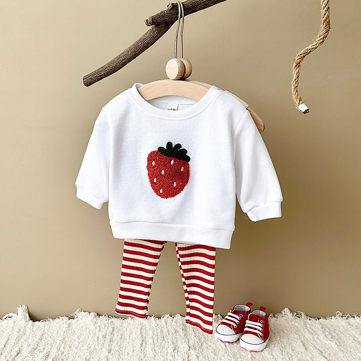 Fresh Cartoon Fruit Baby Sweatshirt, Daily Wear Kids Clothing Set