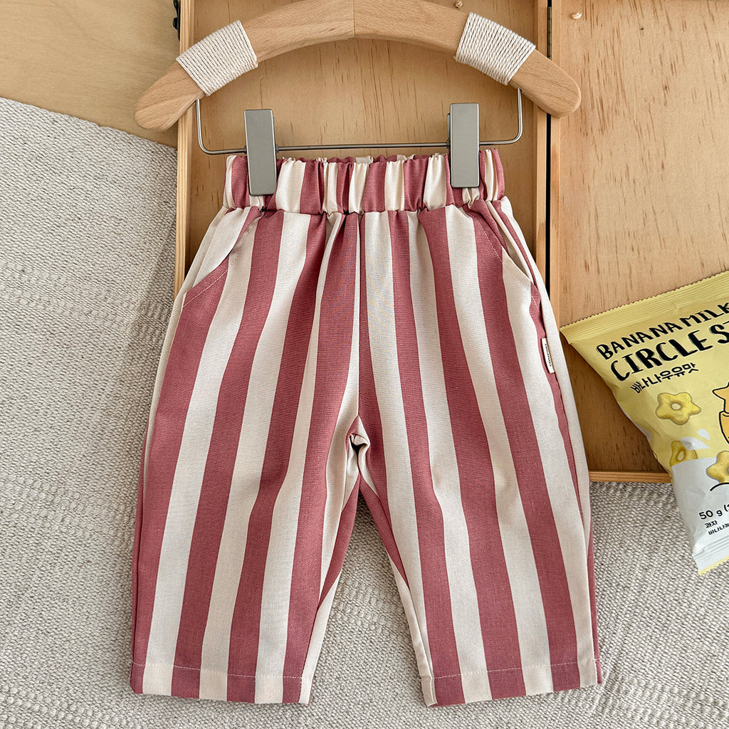 Striped Printed Casual Long Pants for Baby Boys & Girls