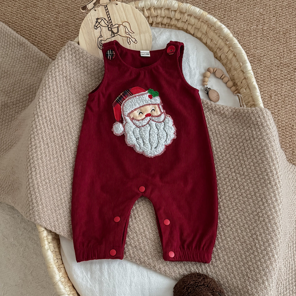 Santa Head Festive Overalls for Baby Boys & Girls