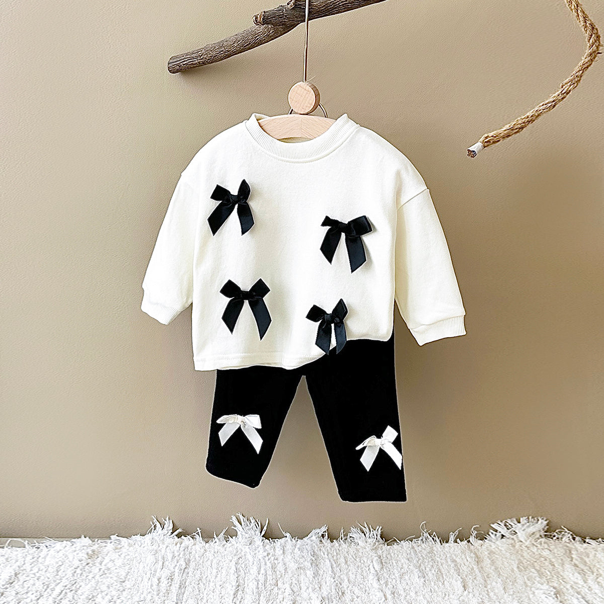 Cute Treasure 3D Bow Set Spring Autumn 0-3 Years Old