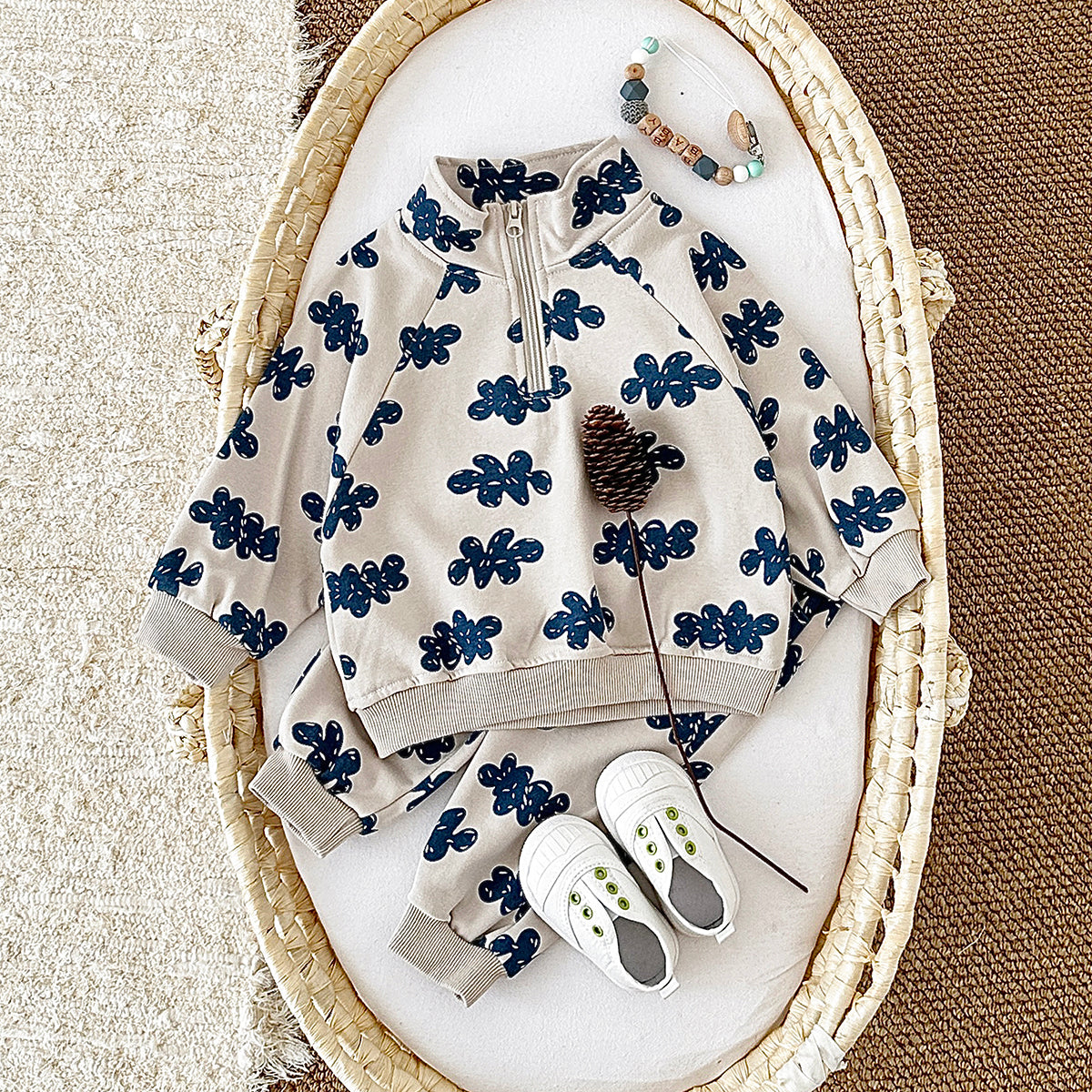 Neutral Baby Cloud Pattern Printed Case Set 1-4 Years Old