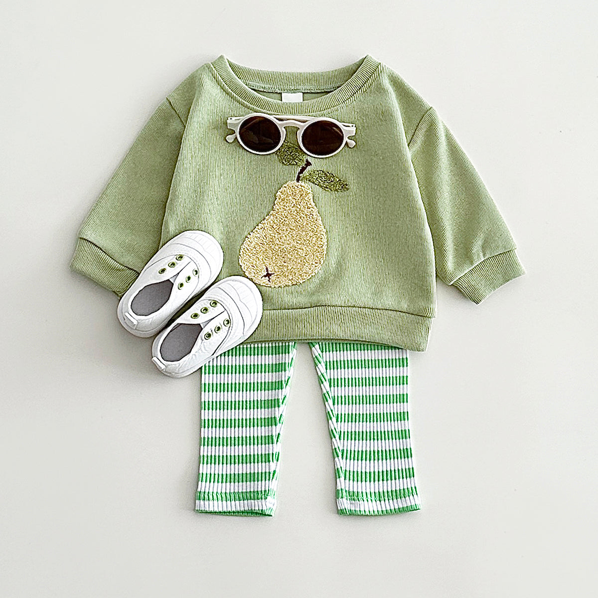 Fresh Cartoon Fruit Baby Sweatshirt, Daily Wear Kids Clothing Set