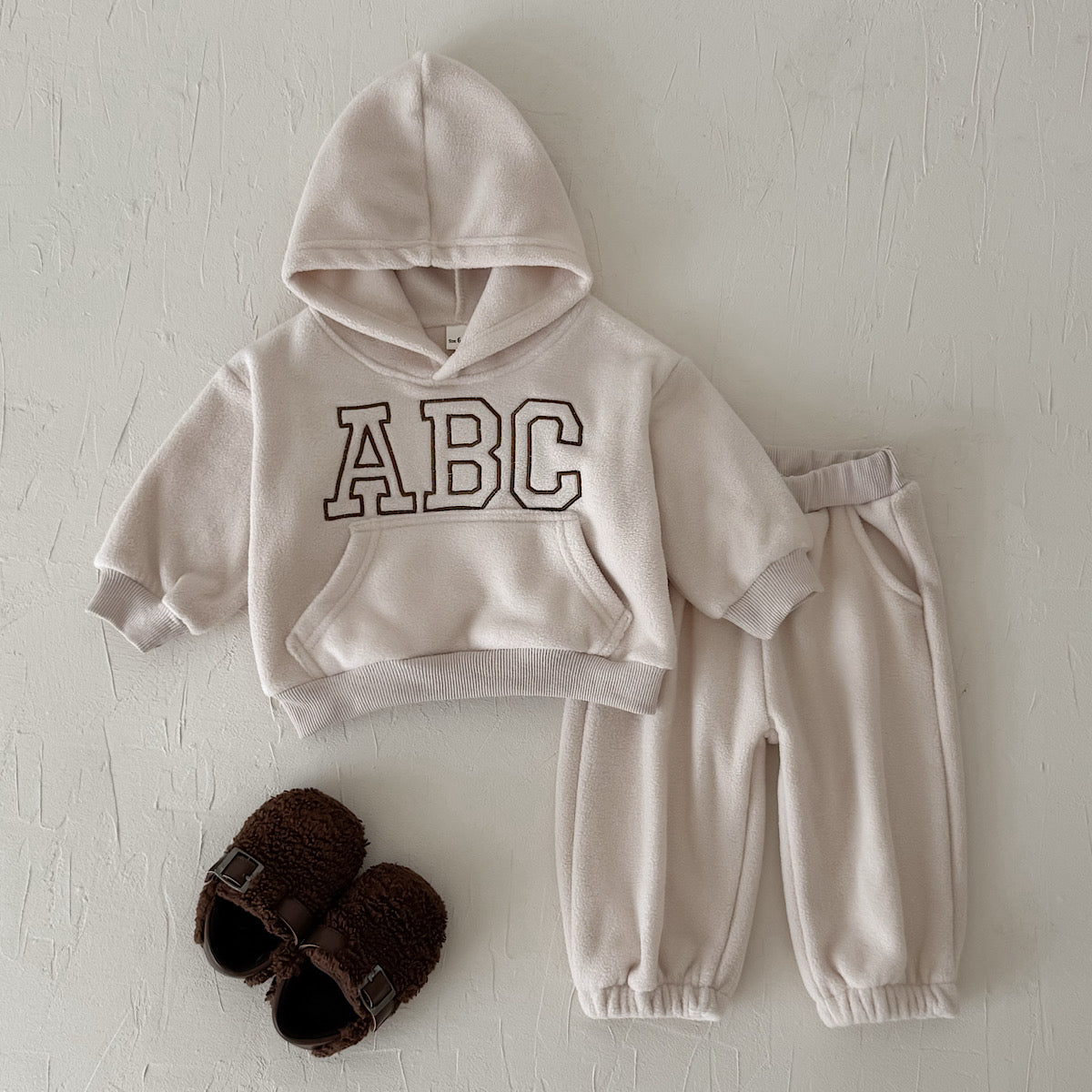 Hooded Autumn Winter Set for Baby Boys with ABC Letter Embroidery