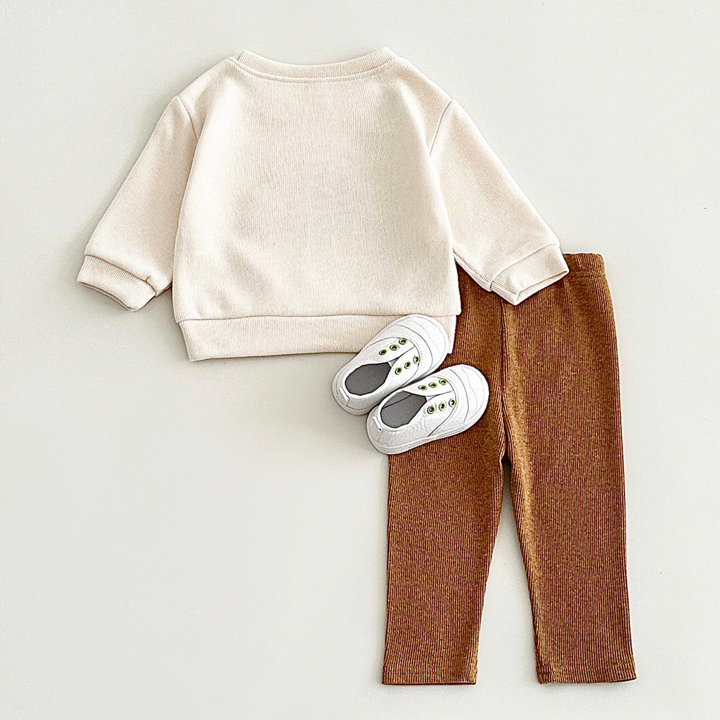 Toddler Sun Moon Sweatshirt Set, Korean Loose Fit Baby Outfit