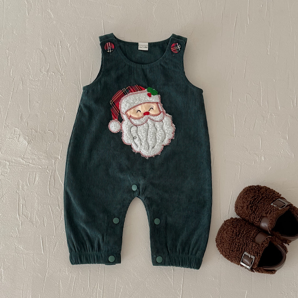 Santa Head Festive Overalls for Baby Boys & Girls