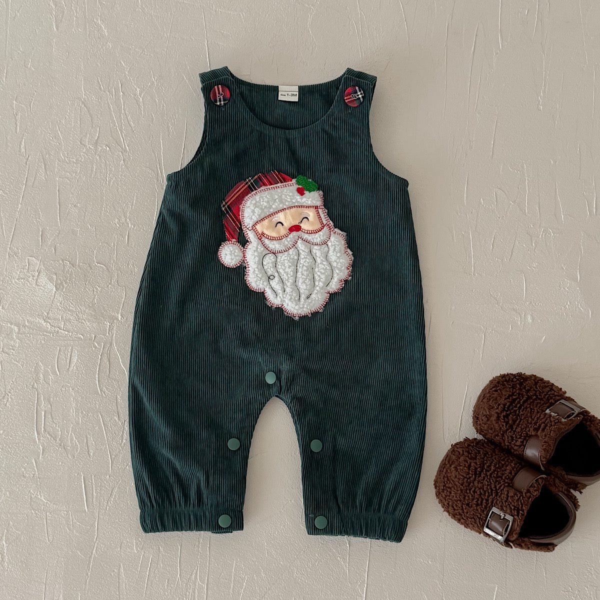 Santa Head Festive Overalls for Baby Boys & Girls