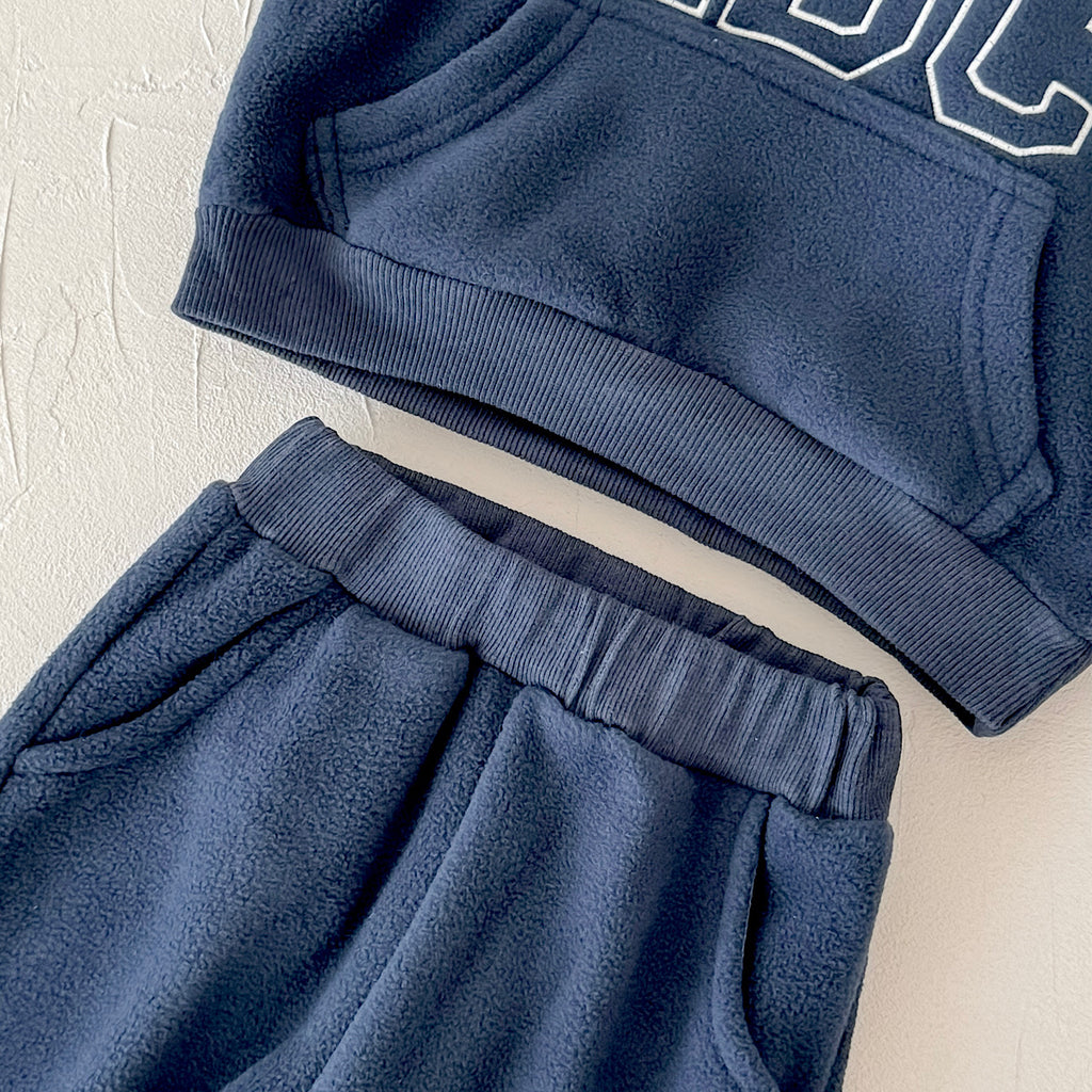 Hooded Autumn Winter Set for Baby Boys with ABC Letter Embroidery