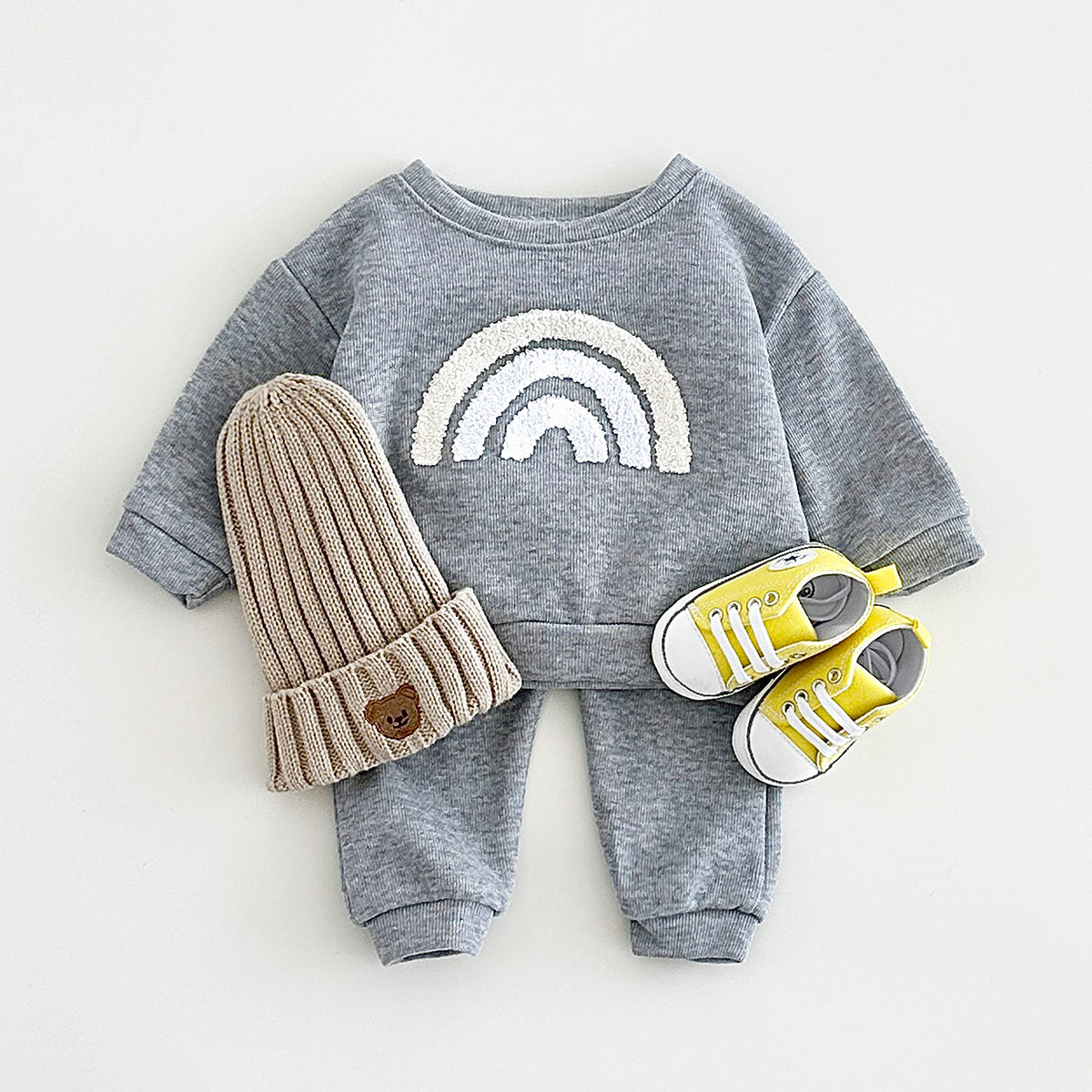 Neutral Baby Embroidery Pattern Sports Set 1-3 Years Old