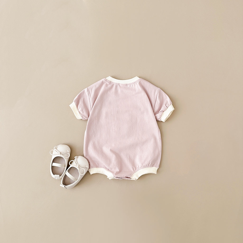Summer Cartoon Bear Print Short Sleeve Romper
