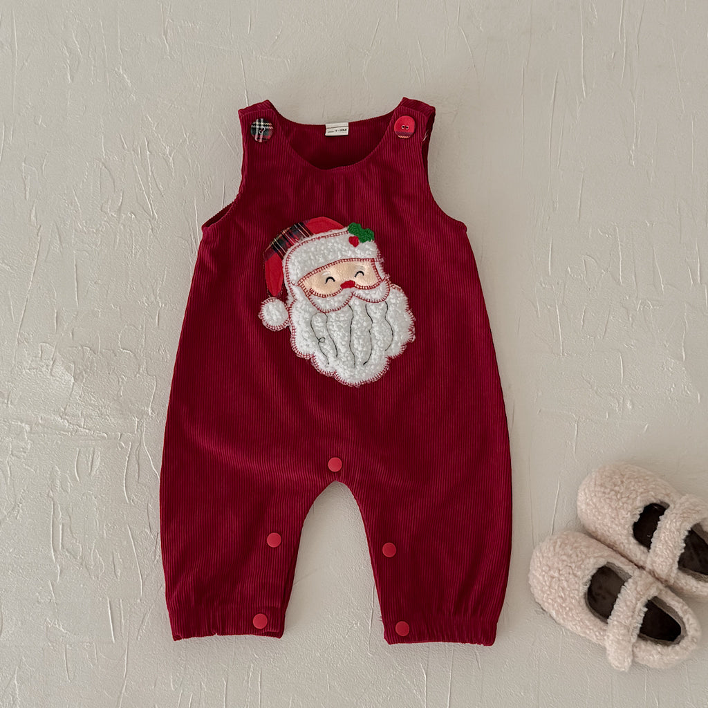 Santa Head Festive Overalls for Baby Boys & Girls