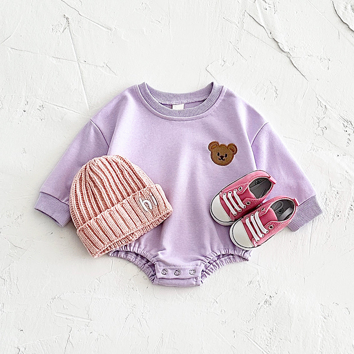 Unisex baby bear embroidered jumpsuit 1-18 months