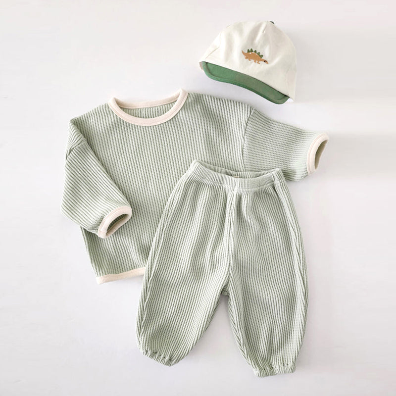 Neutral Baby Solid Color Waffle Sport Set 3-24 Months