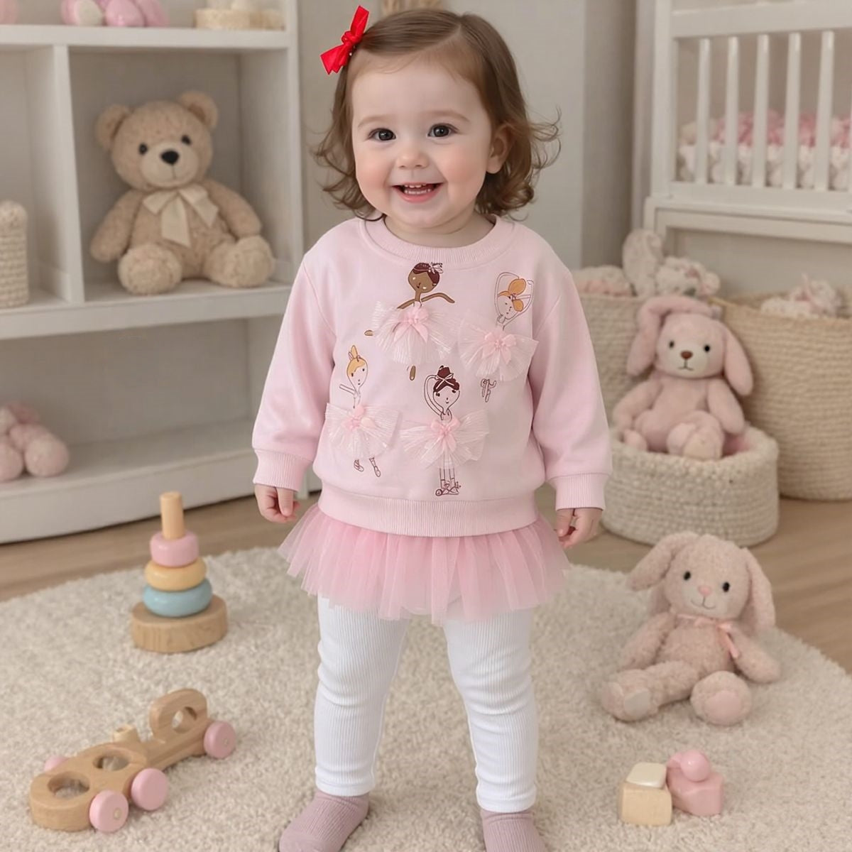 Lace Decor Dance Outfit for Little Girls, Spring Autumn