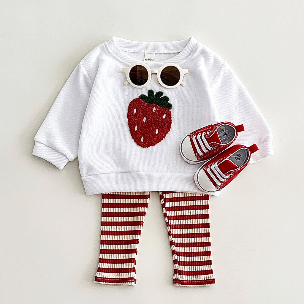Fresh Cartoon Fruit Baby Sweatshirt, Daily Wear Kids Clothing Set