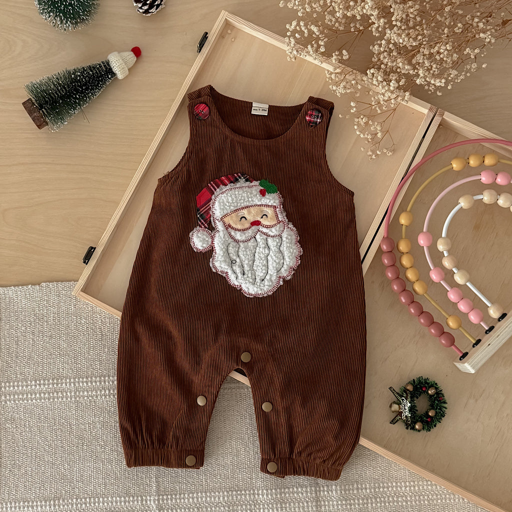 Santa Head Festive Overalls for Baby Boys & Girls