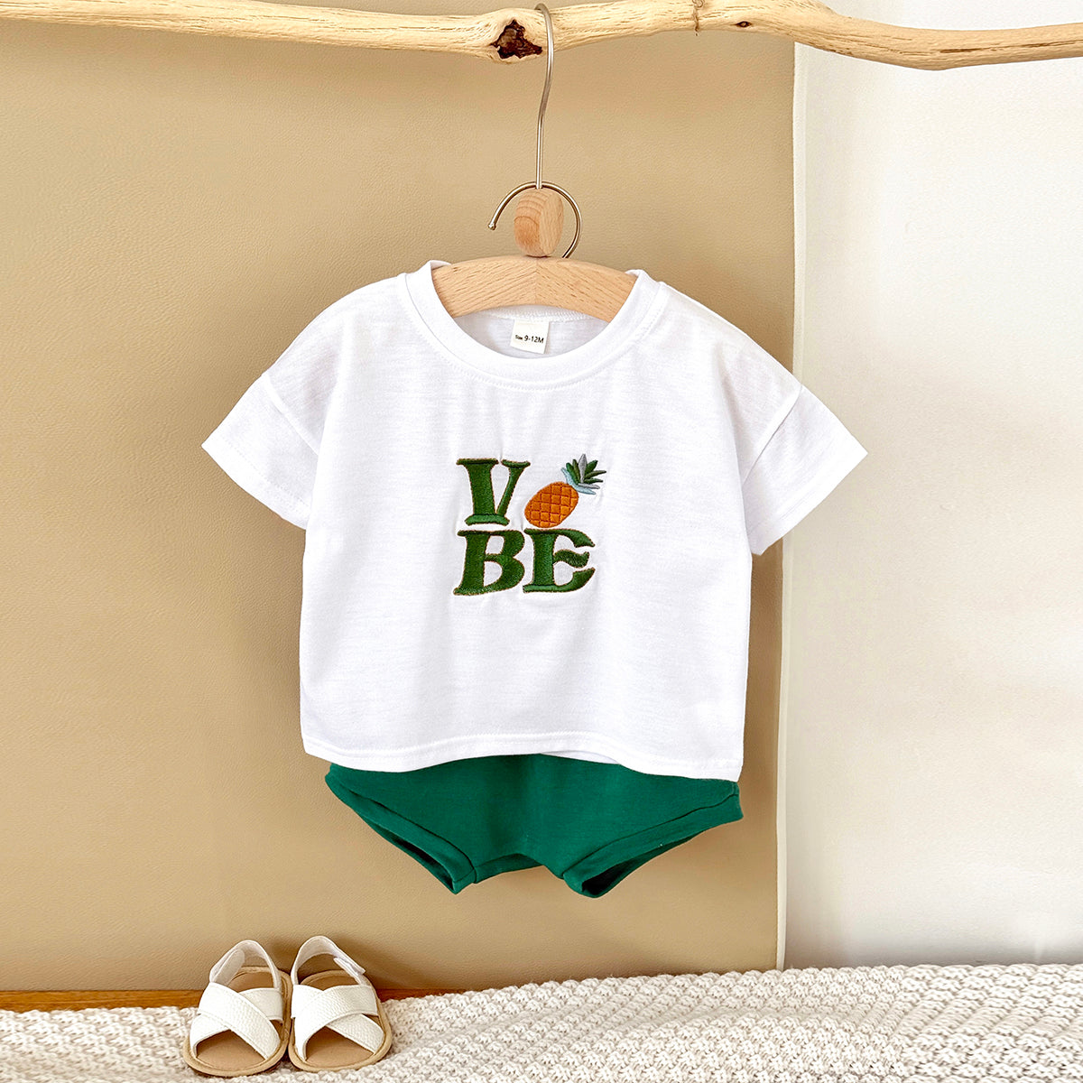 Summer Casual Colorful Letter Embroidery Set