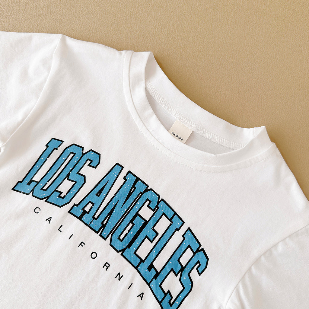 Summer Casual Letter Print Short Sleeve T-shirt & Jeans
