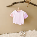 Gradient Spliced Short Sleeve Romper for Baby Boys & Girls