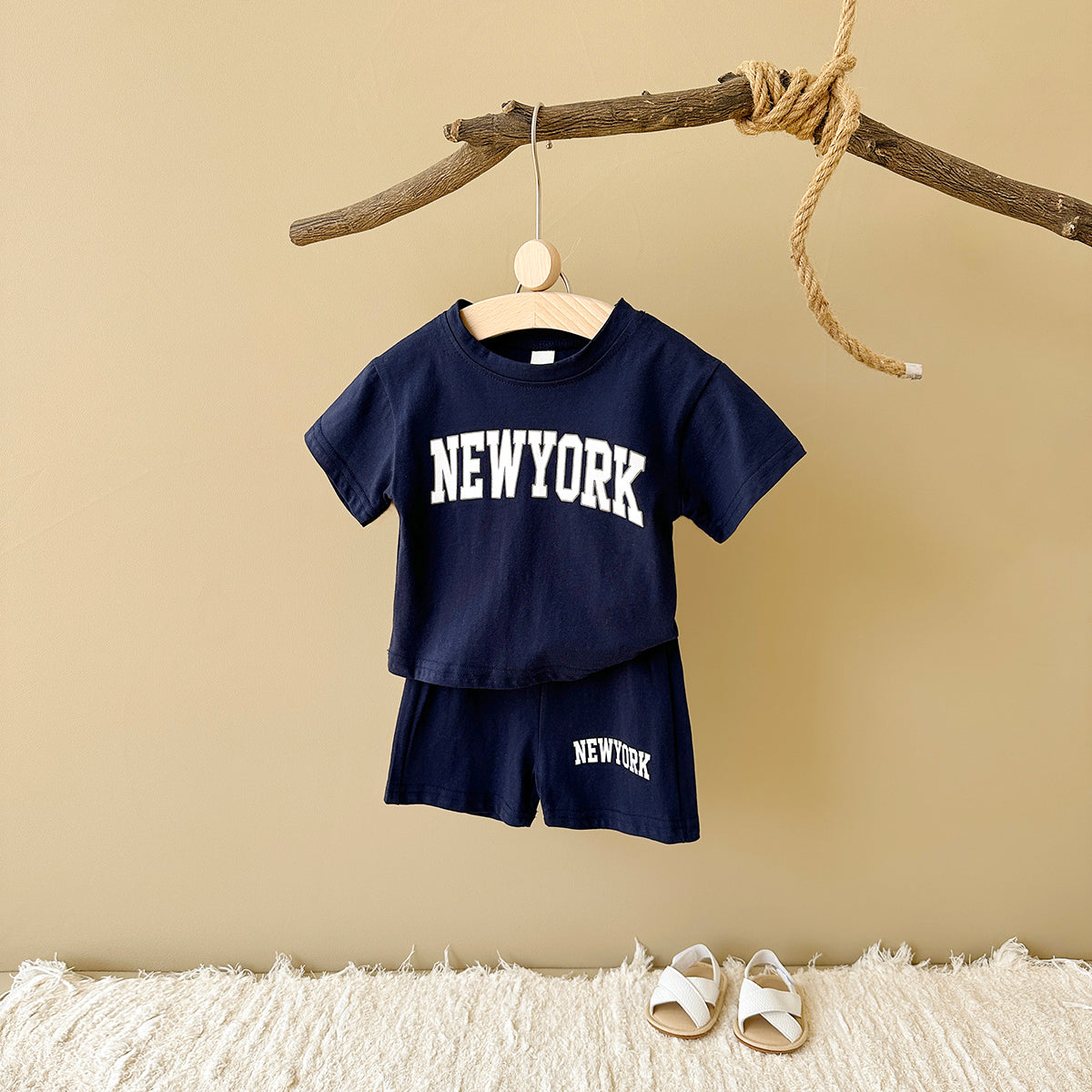 Summer Fashion Letter Print Short Sleeve Set