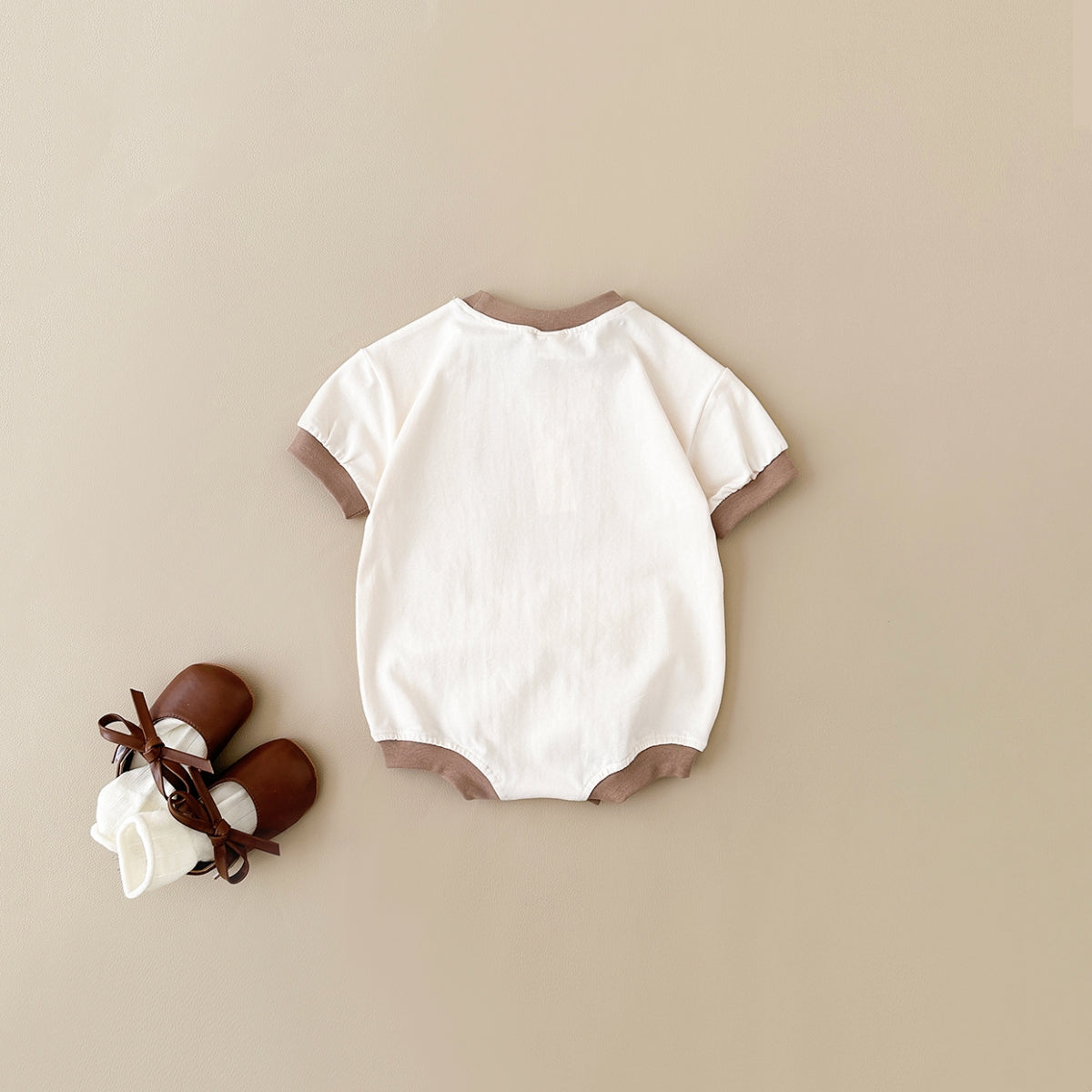 Summer Cartoon Bear Print Short Sleeve Romper