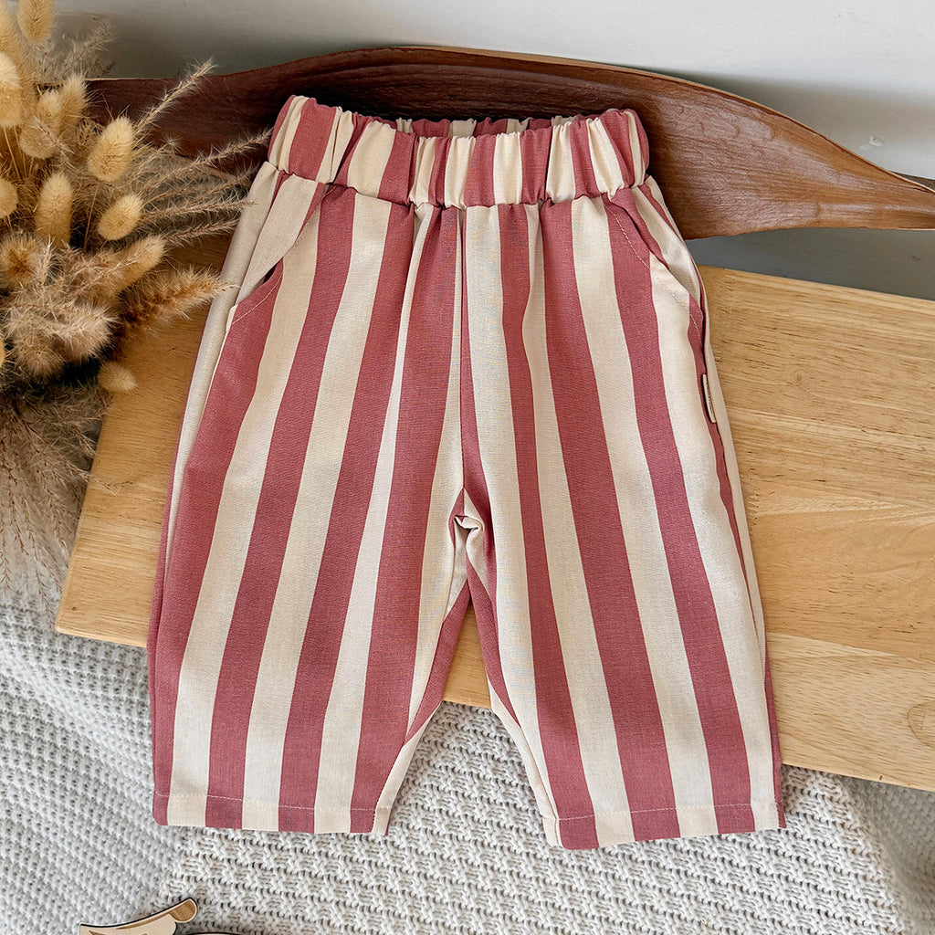 Striped Printed Casual Long Pants for Baby Boys & Girls