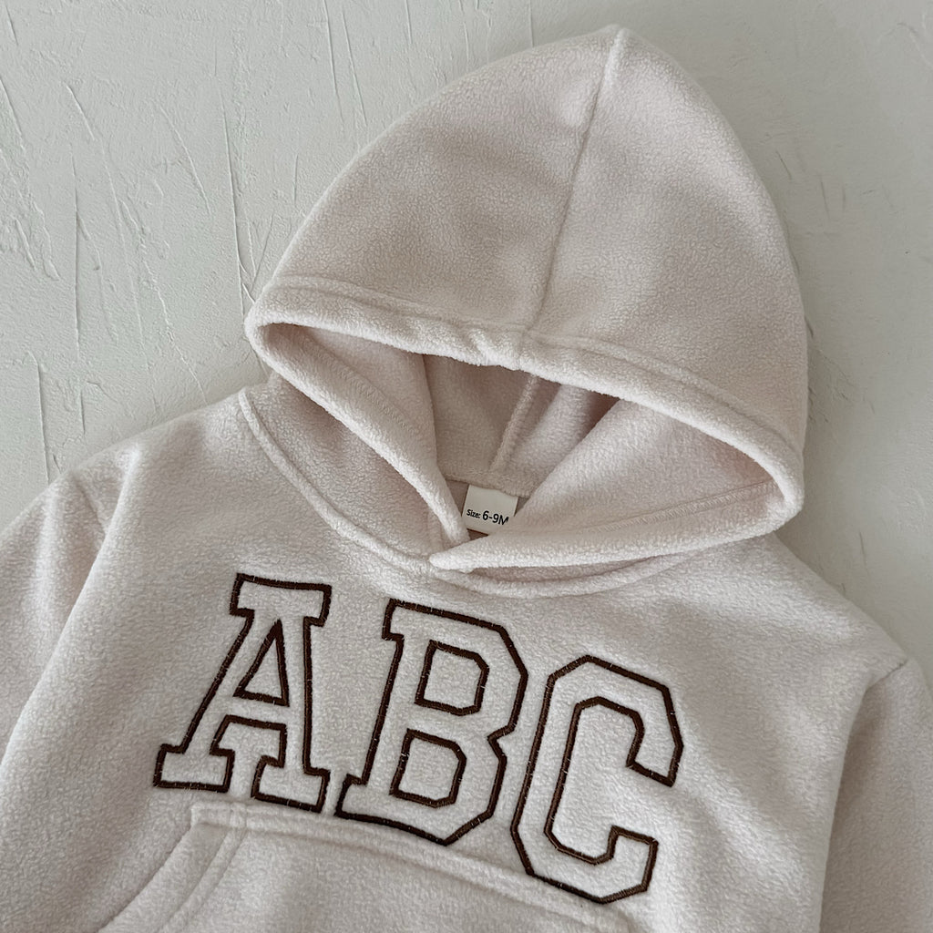 Hooded Autumn Winter Set for Baby Boys with ABC Letter Embroidery