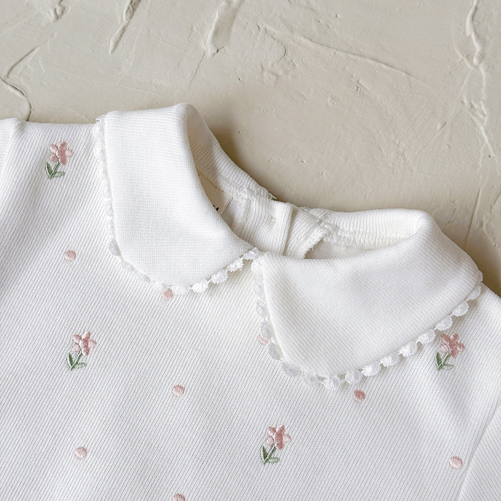Baby Girl Floral Embroidered Long Sleeve Top and Pants Set Spring Autumn 0-3 Years Old