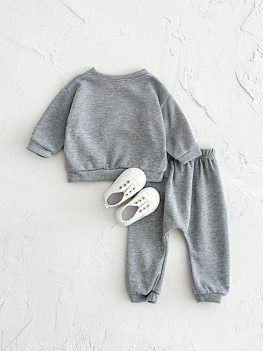 Solid Grey Infant Tracksuit Towel Rainbow Loose Big Crotch Base Outfit