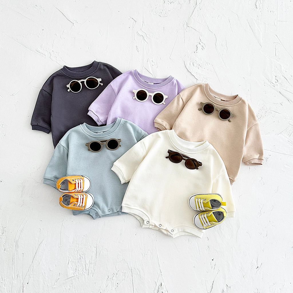 Neutral baby solid color jumpsuit 1-18 months