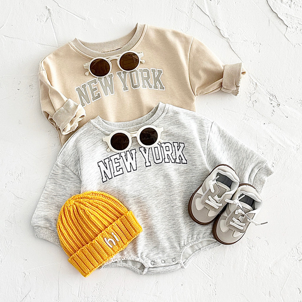 Neutral baby letter pattern printed jumpsuit 1-18 months